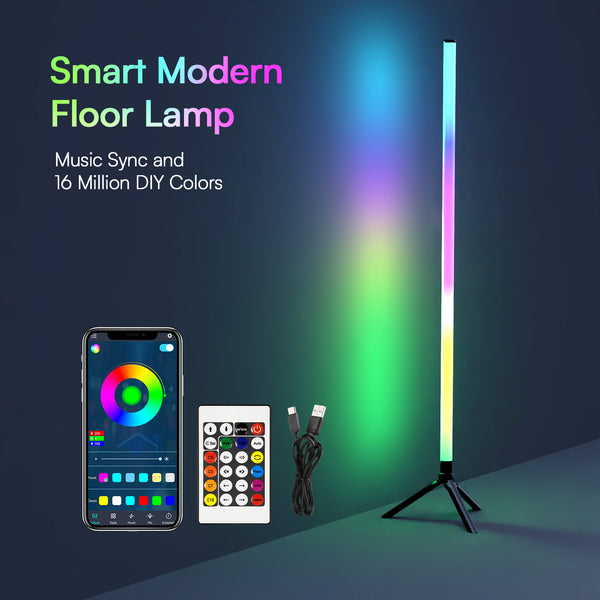 DAYBETTER 360° Smart LED Corner Floor Lamp – APP & Remote, RGB, Music Sync