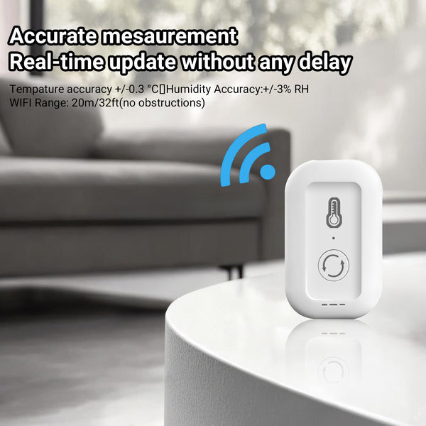WiFi Thermometer Hygrometer, Smart Humidity Temperature Sensor with App Notification Alert, Data Storage, Remote Monitor for Room, Nursery, Greenhouse, Humidor, Wine Cellar