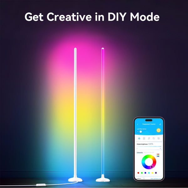 DAYBETTER Smart LED Floor Lamp, BGRIC Corner Light, 16M Colors, APP