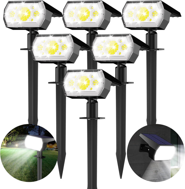 DAYBETTER 64 LED Solar Spot Lights, Waterproof 3 Modes, 6 Pack