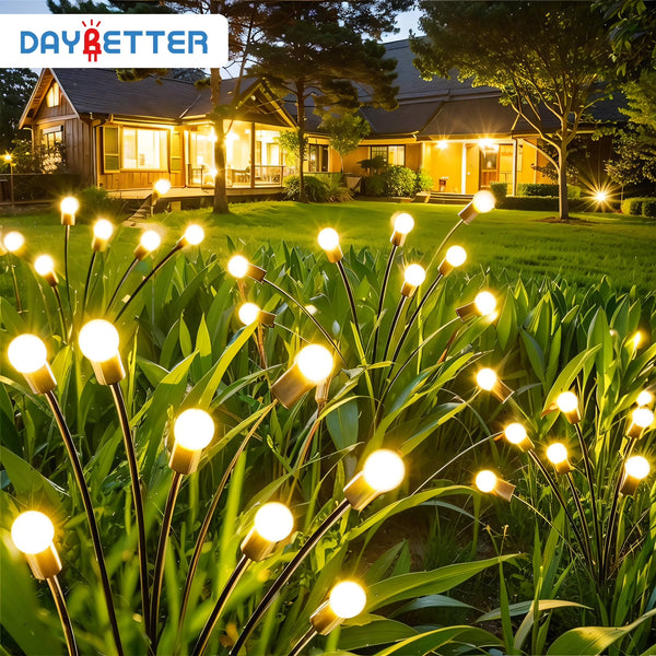 DAYBETTER Outdoor Solar Lights for Garden Decor,6 Pack/8 Modes LED Firefly Landscape Lighting