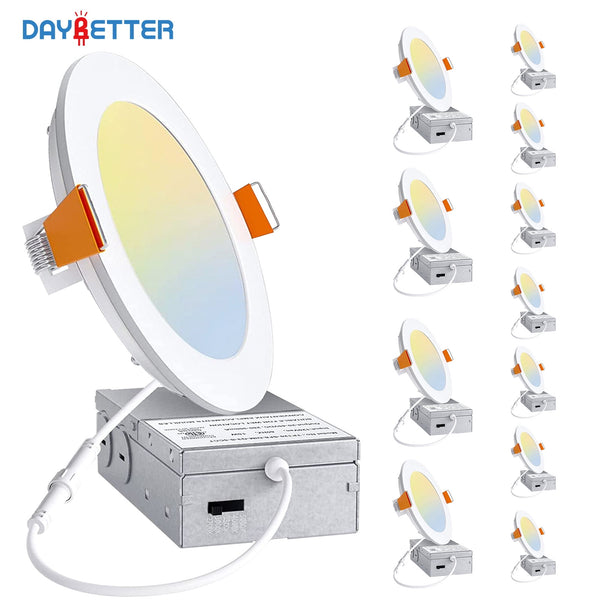 DAYBETTER 6 Inch LED Recessed Light, 5CCT Dimmable Downlight, 2700K–5000K