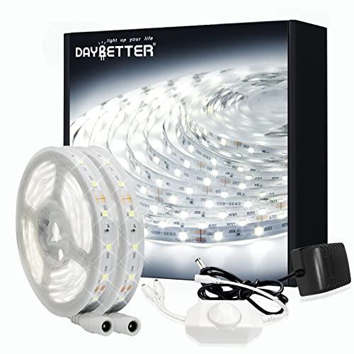 DAYBETTER 50ft White LED Strip, 6500K Dimmable, 900 LEDs, 2 Rolls of 25ft