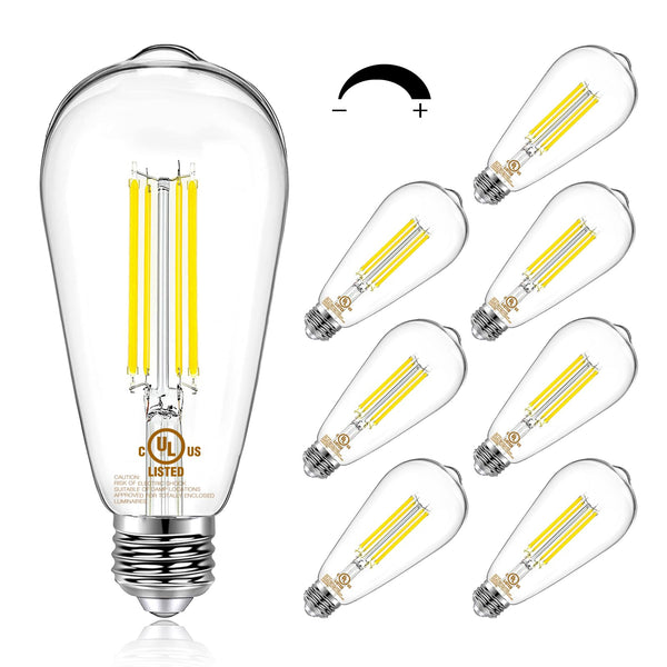 DAYBETTER 8 Pack ST58 LED Edison Bulbs, 60W Eqv, 5000K, Dimmable